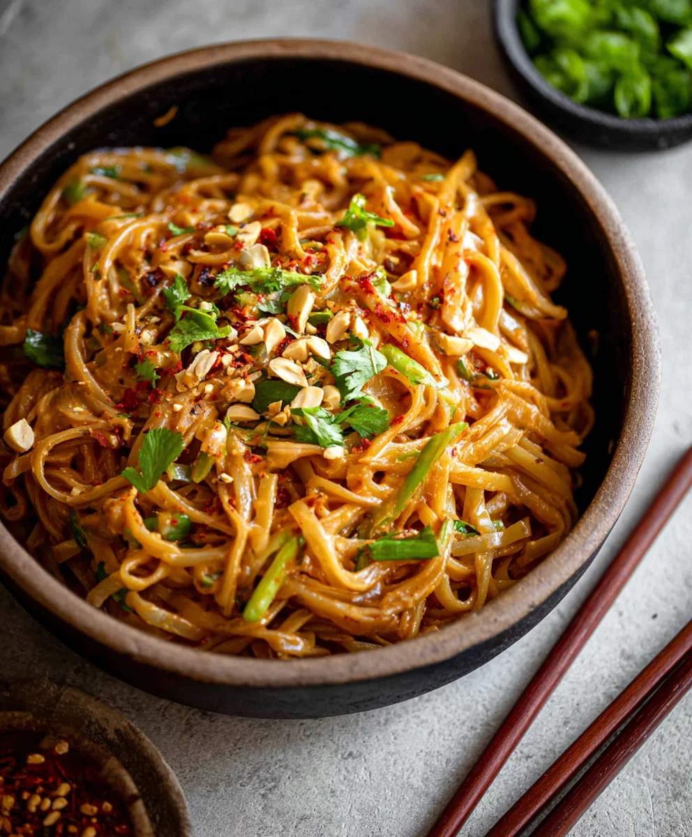 Spicy Peanut Butter Noodles- Quick & Easy Dinner