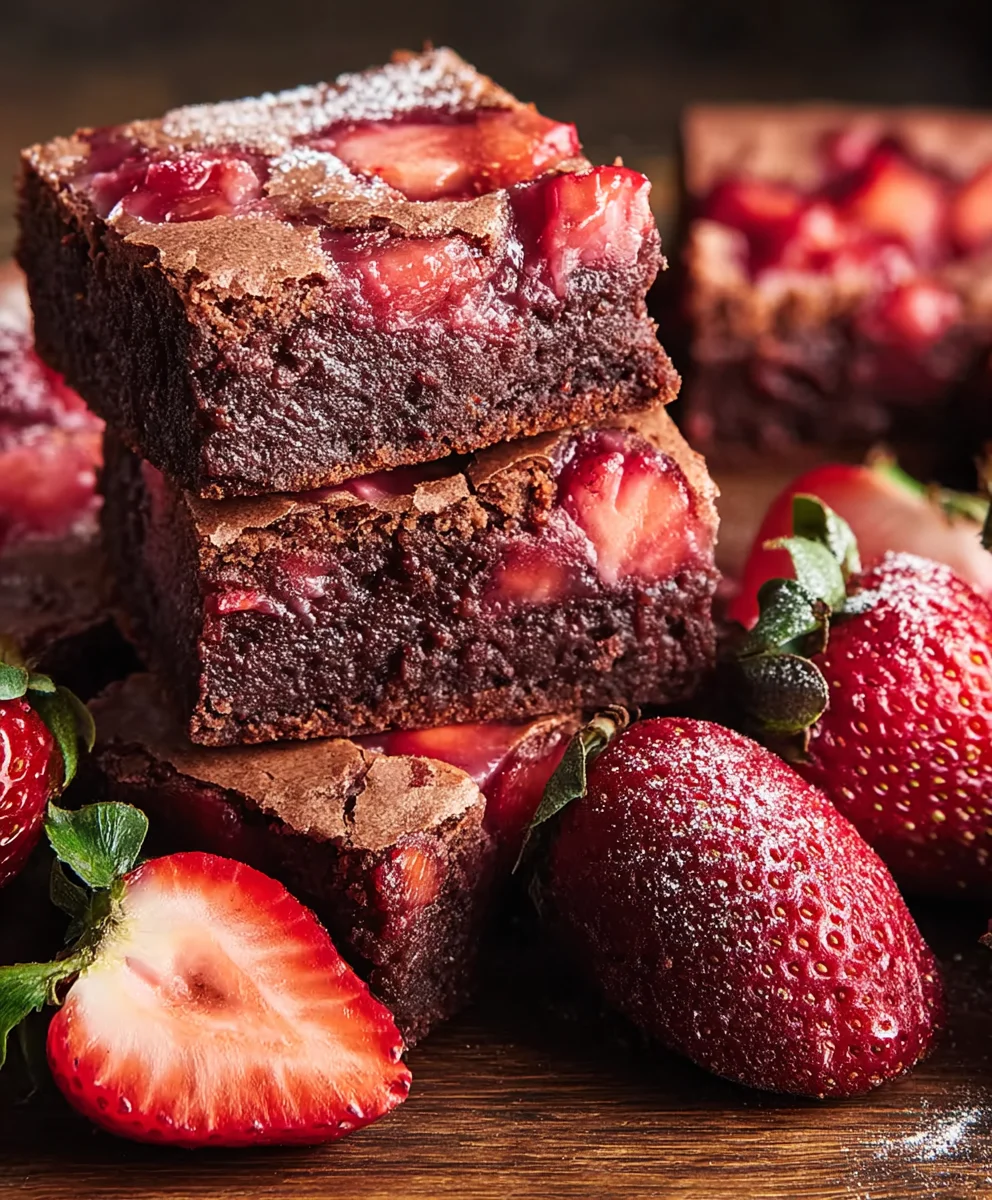 Fudgy Strawberry Brownies- Easy & Delicious Dessert