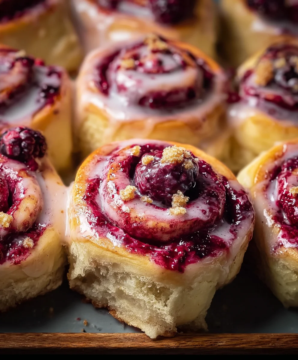 Soft Gooey Blackberry Raspberry Sweet Rolls