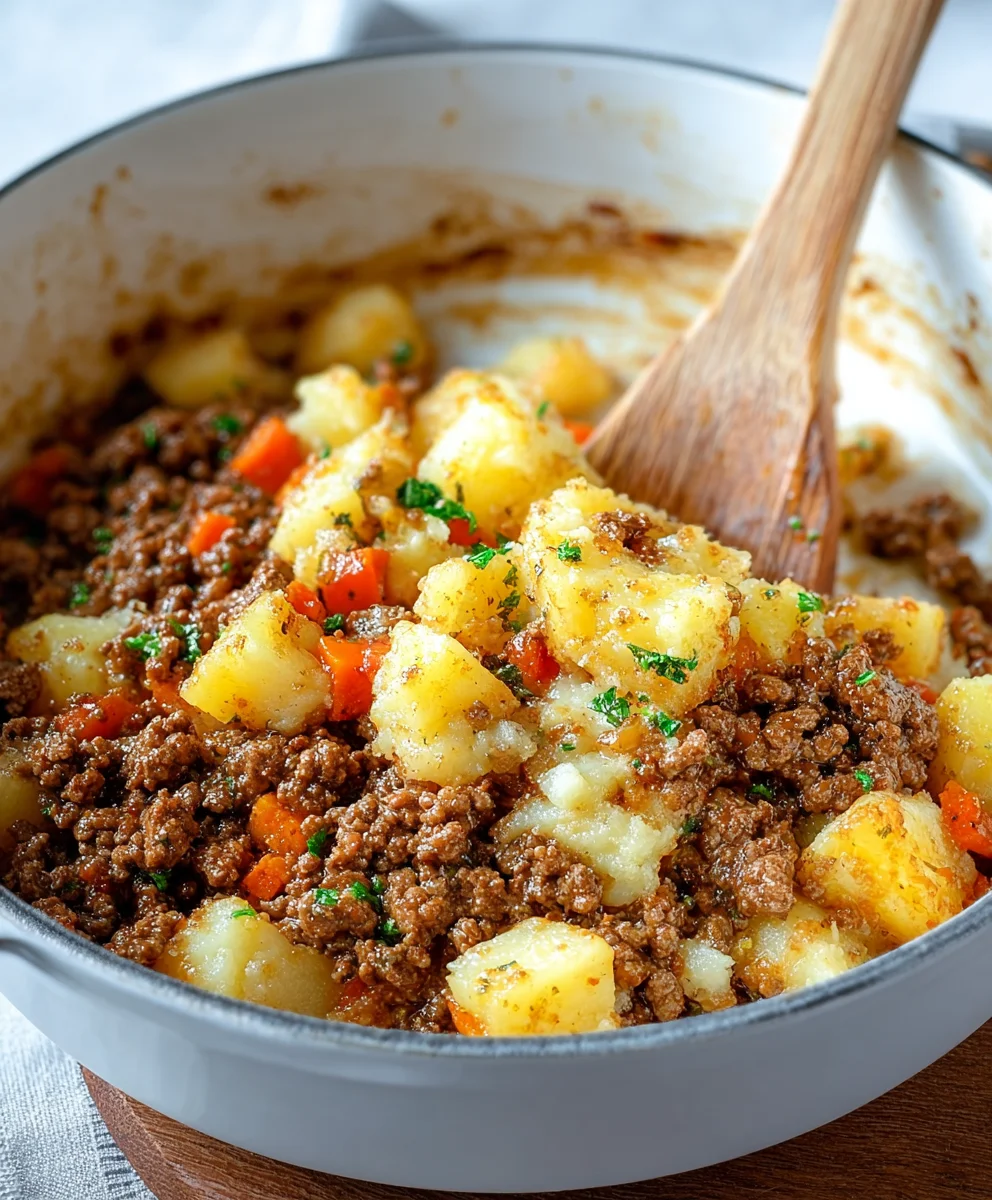 Easy Ground Beef and Potatoes Skillet Recipe