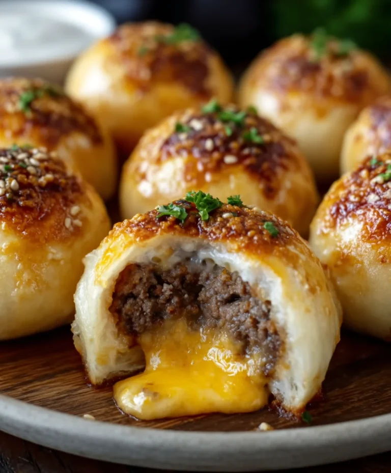 Garlic Parmesan Cheeseburger Bombs Easy Recipe