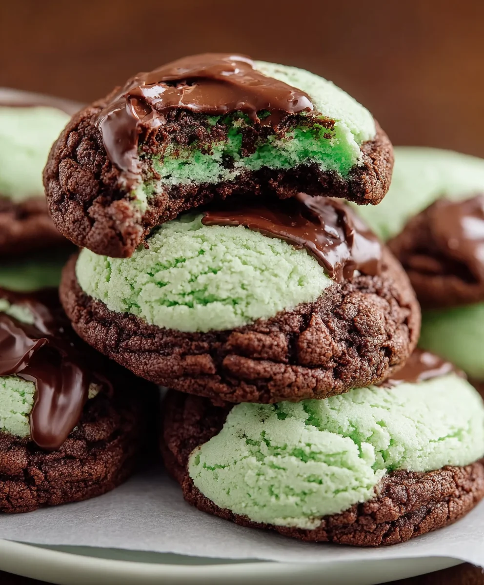 Easy Grasshopper Cake Mix Cookies-Simple Recipe