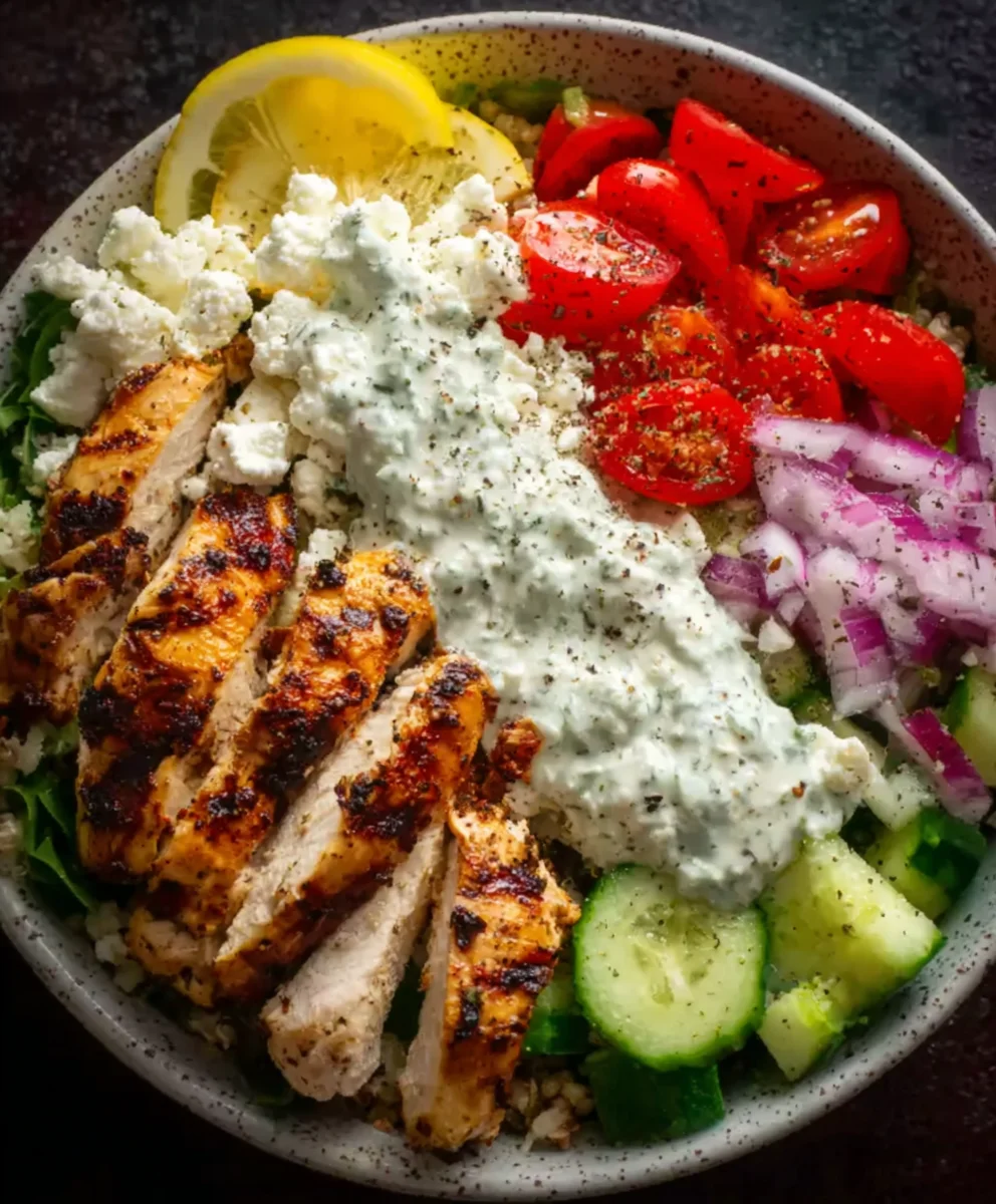 Easy Greek Chicken Bowls- Quick Weeknight Meal