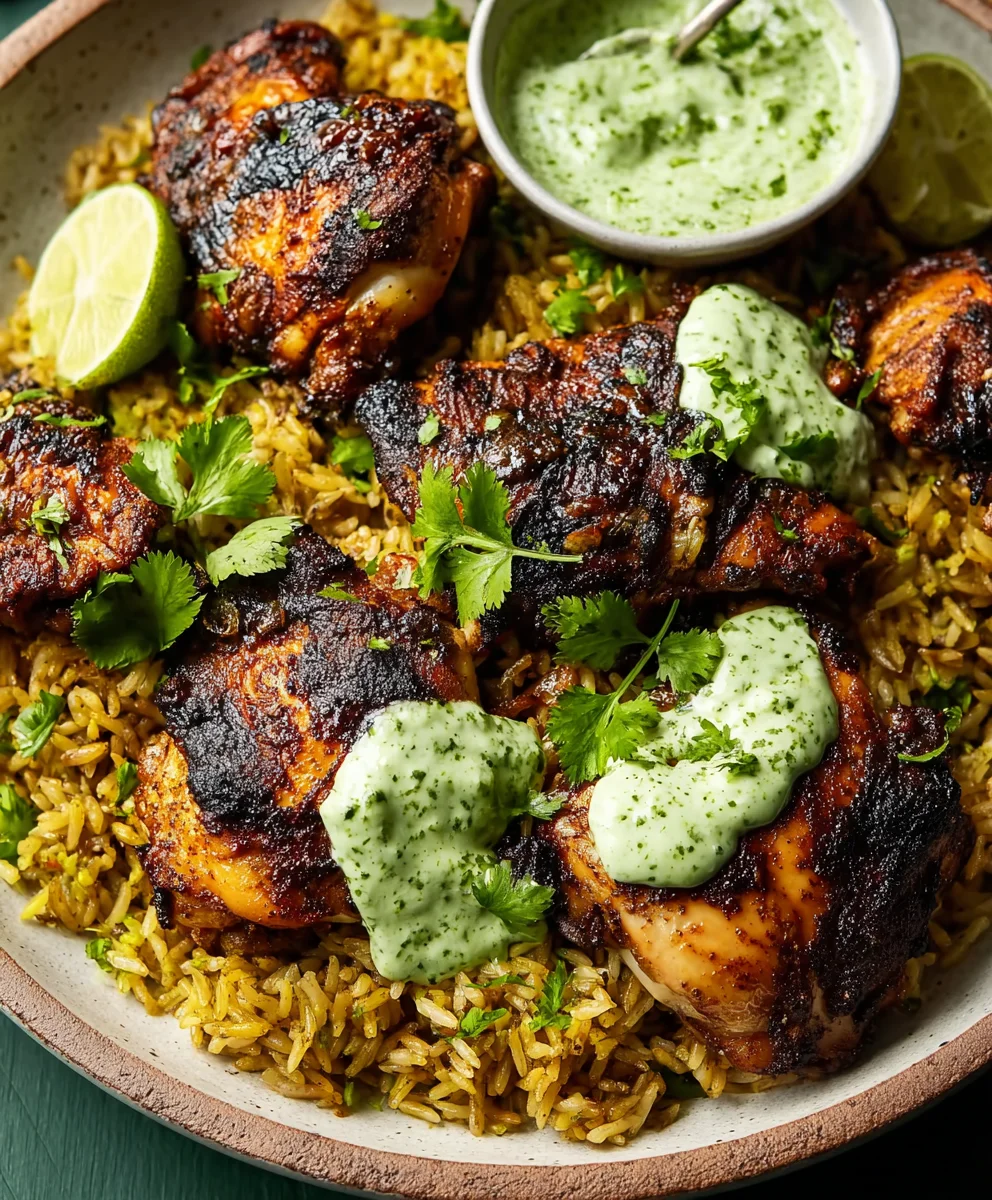 Peruvian Chicken Rice Green Sauce Recipe-Flavorful & Easy