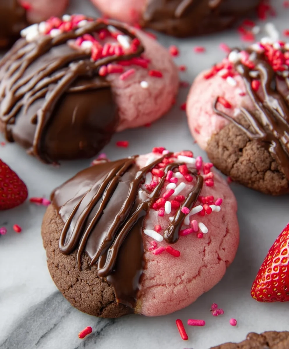 Chocolate Covered Strawberry Cookies - Delicious Easy Recipe