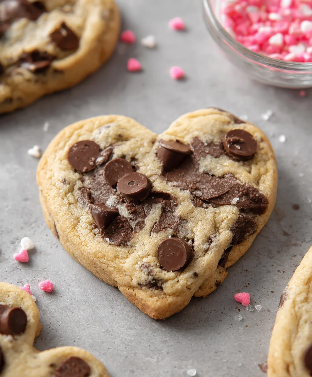 Heart-Shaped Chocolate Chip Cookies - Deliciously Fun Treats