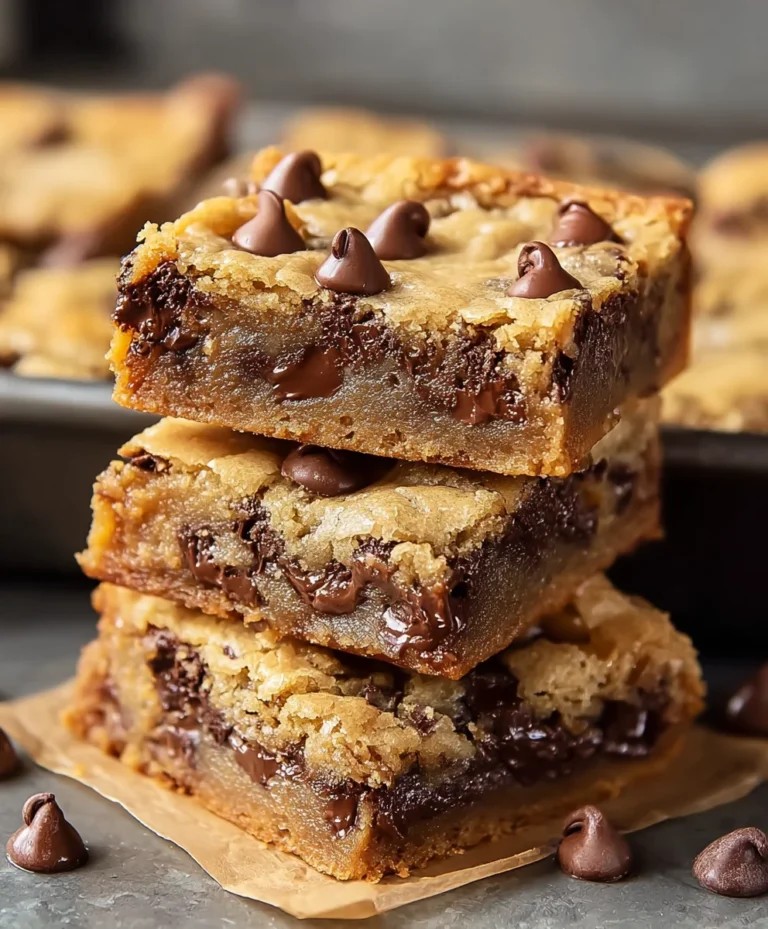 Gooey Chocolate Chip Cookie Bars-Easy & Delicious Recipe