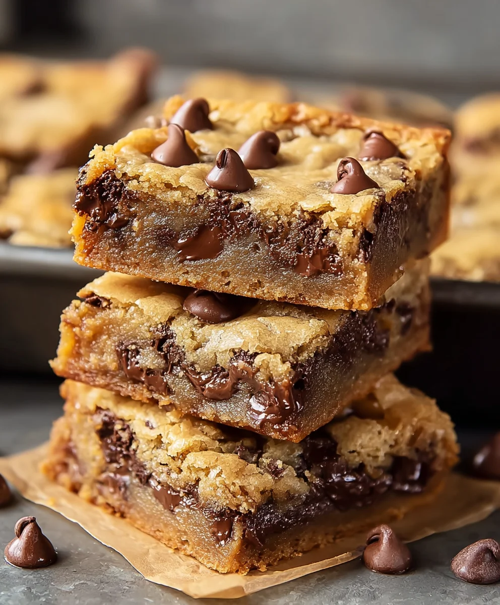 Gooey Chocolate Chip Cookie Bars-Easy & Delicious Recipe