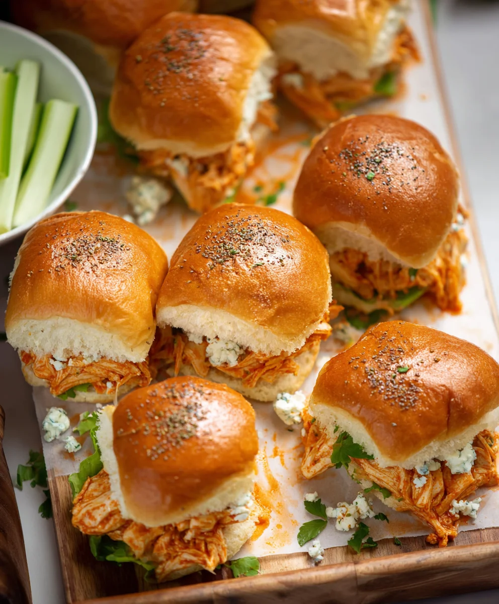 Spicy Buffalo Chicken Sliders-Easy Party Appetizer