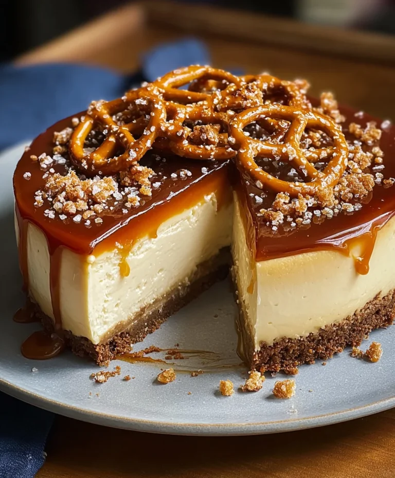 Salted Caramel Pretzel Cheesecake-Decadent Dessert