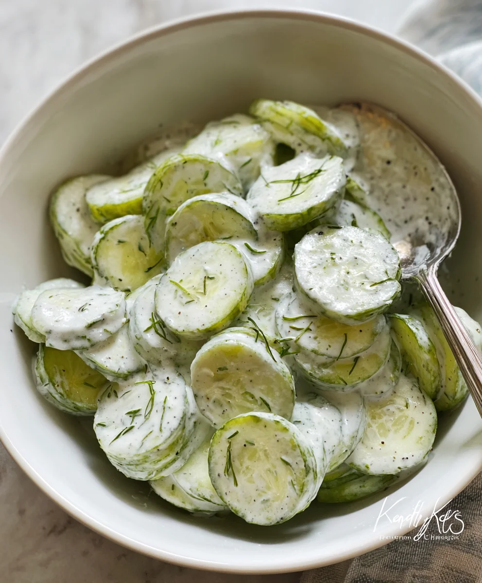Creamy Cucumber Salad- Refreshing & Easy Recipe