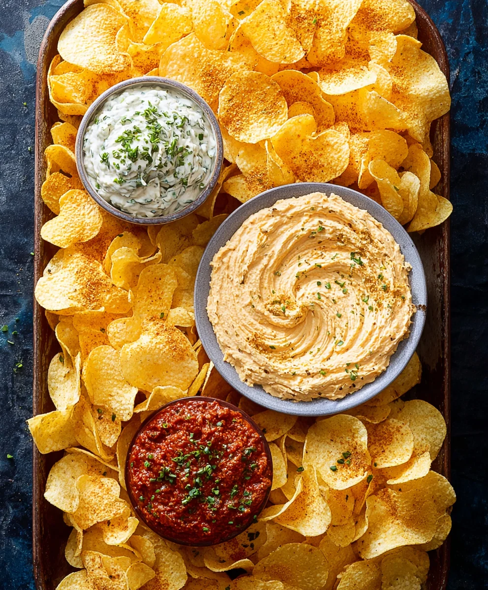 Easy Chips and Dip Platter- Crowd-Pleasing Appetizer