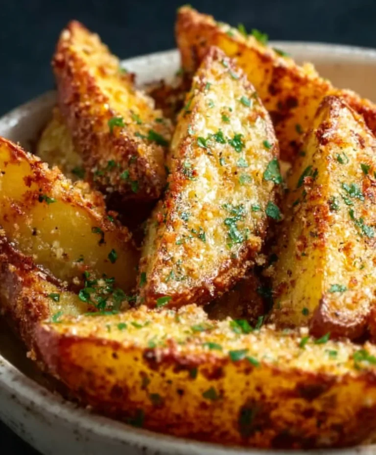 Easy Baked Garlic Parmesan Potato Wedges Recipe
