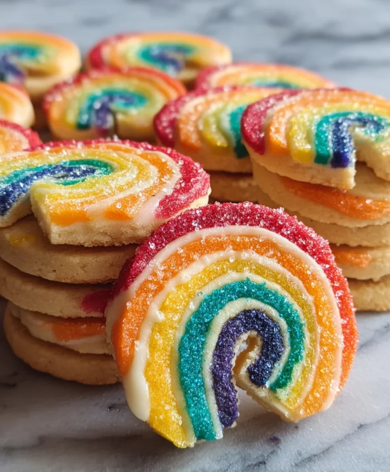 Piped Rainbow Shortbread Cookies- Easy Festive Treat