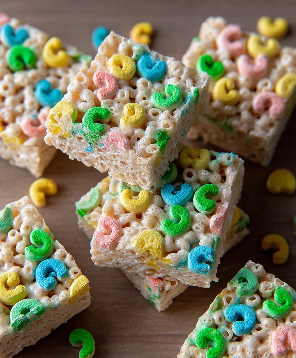 Lucky Charms Rice Krispie Treats Recipe- Easy Fun Dessert