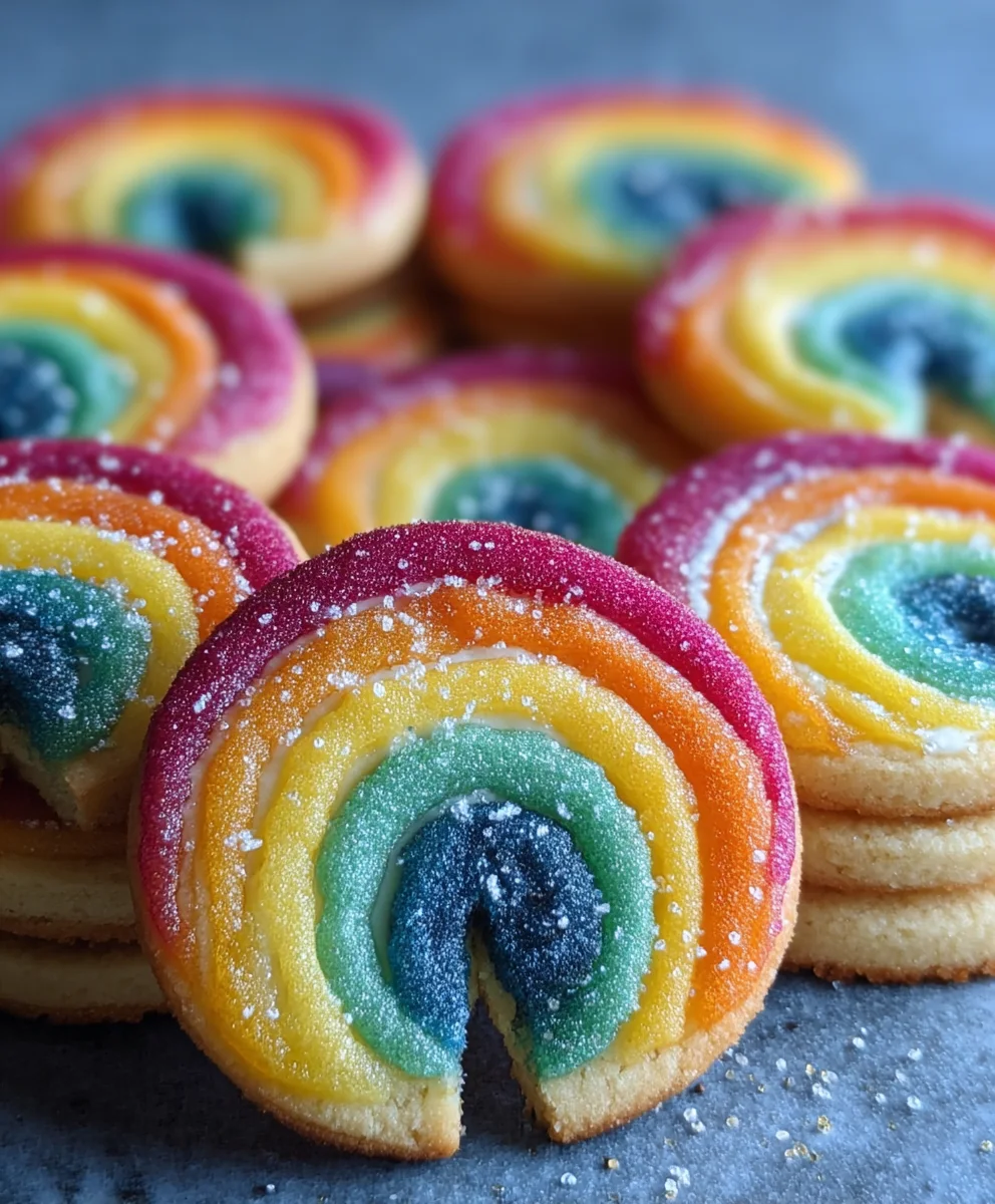 Piped Rainbow Shortbread Cookies- Easy Festive Treat