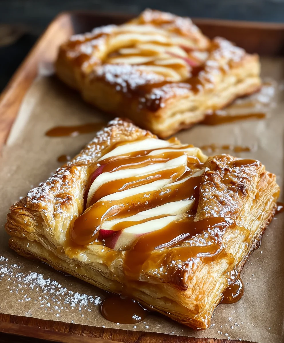Caramel Apple Puff Pastry Treats-Easy Dessert