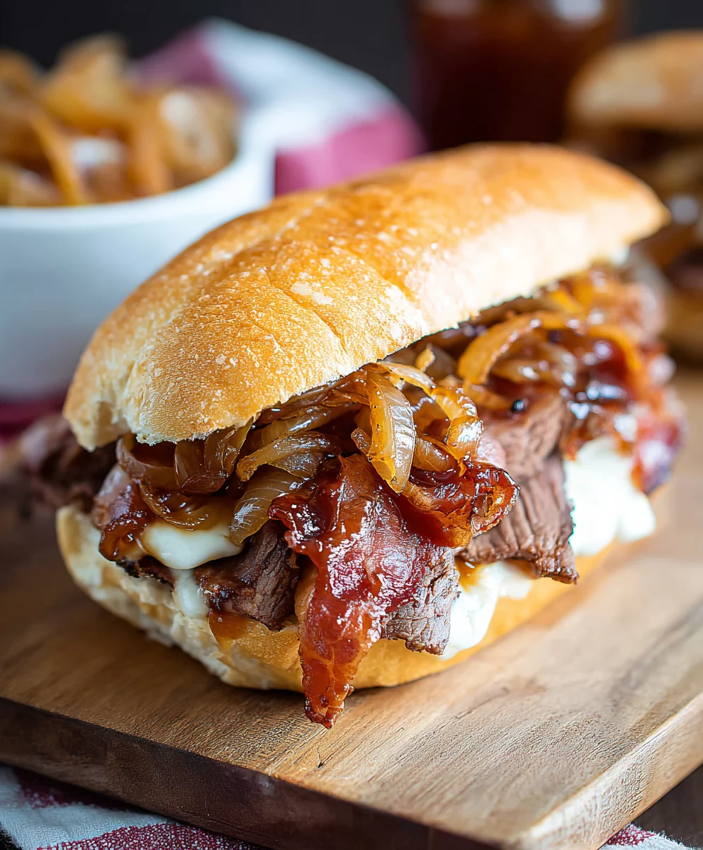 Best Beef Beef Bacon Sandwich Caramelized Onion Recipe