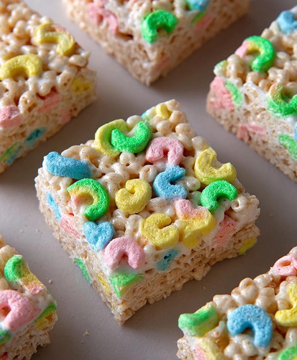 Lucky Charms Rice Krispie Treats Recipe- Easy Fun Dessert