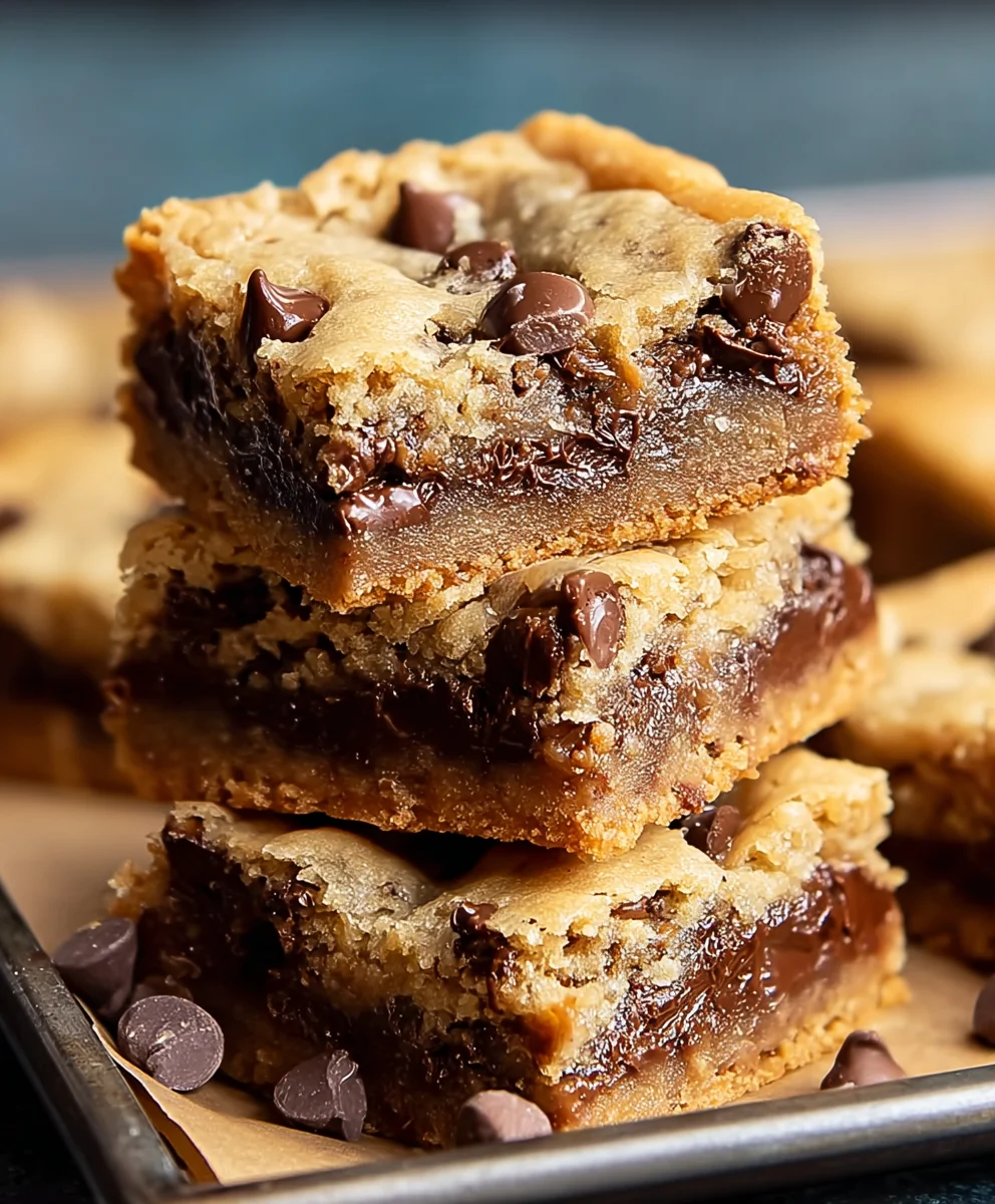 Gooey Chocolate Chip Cookie Bars-Easy & Delicious Recipe