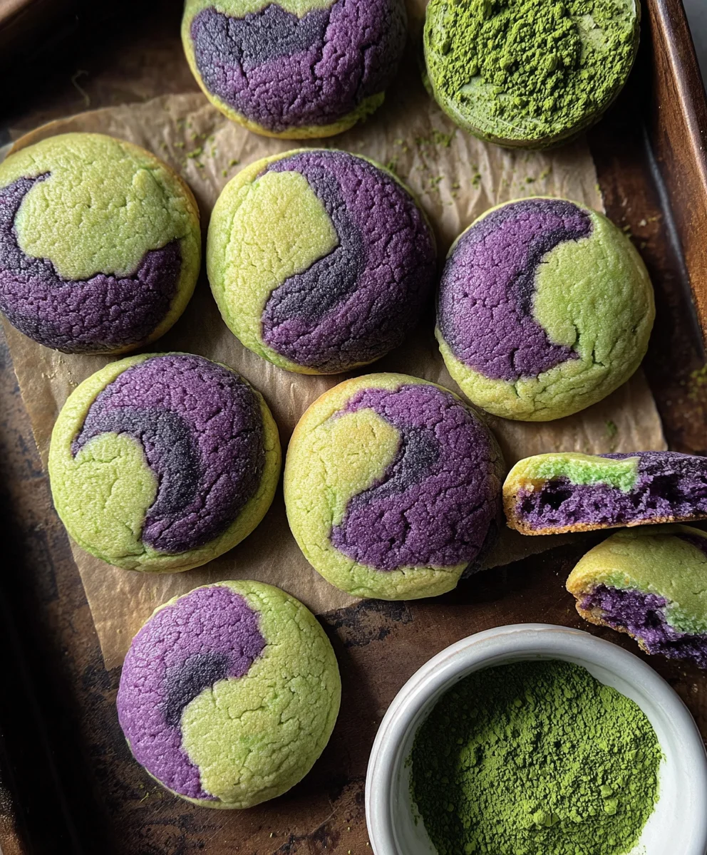 Matcha Ube Cookies-Sweet & Chewy Flavor Burst