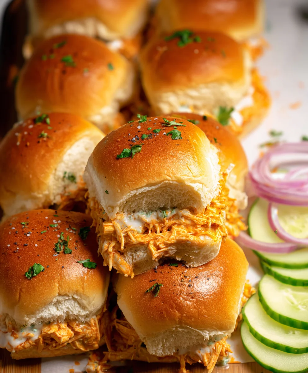 Spicy Buffalo Chicken Sliders-Easy Party Appetizer