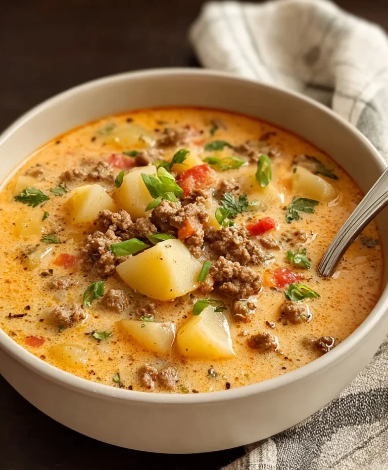 Cheesy Beef Beef Hamburger Potato Soup Recipe