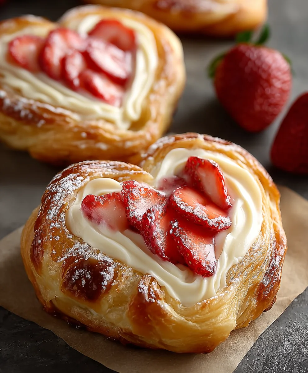 Easy Strawberry Cream Danish Recipe - Delicious Dessert