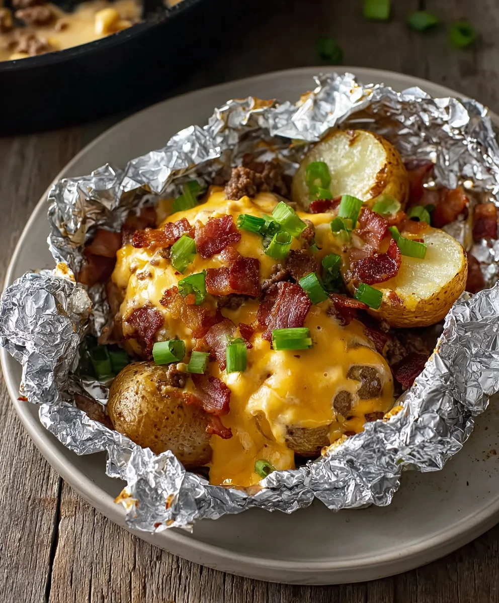 Cheesy Beef Beef Bacon Ranch Potatoes Foil Packs