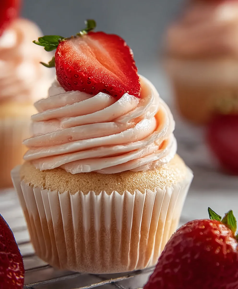Easy Fresh Strawberry Cupcakes - Deliciously Sweet Treats