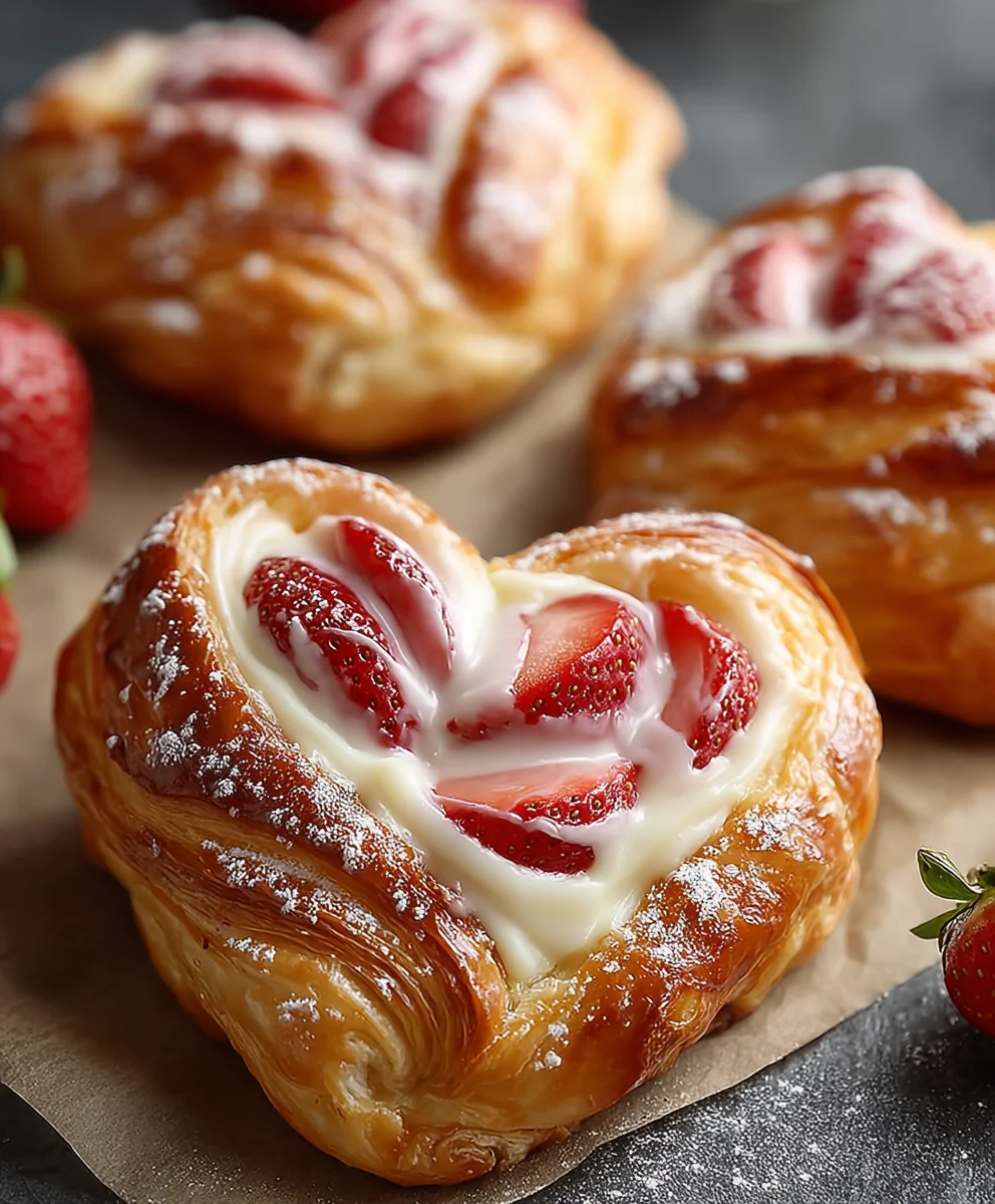 Easy Strawberry Cream Danish Recipe - Delicious Dessert