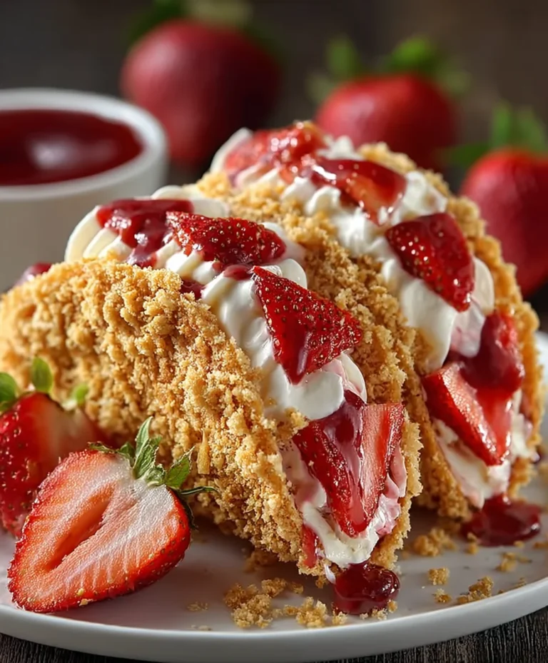 Strawberry Crunch Cheesecake Tacos-Easy Dessert