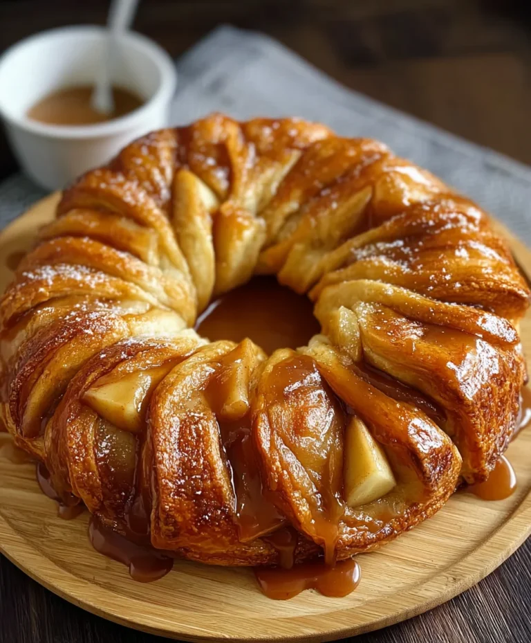 Caramel Apple Cream Cheese Crescent Ring – Easy Dessert