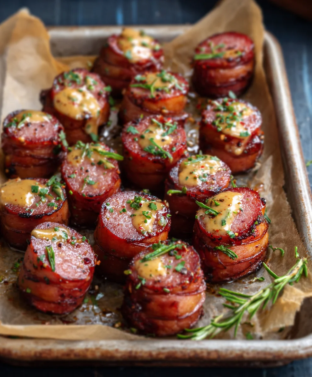 Mustard Hasselback Beef Sausage Bites-Easy Recipe