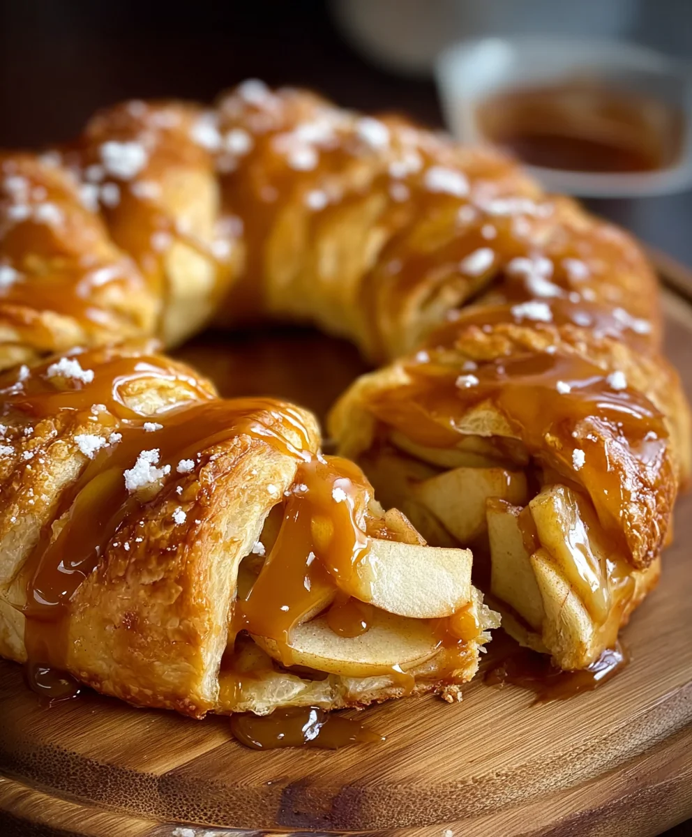 Caramel Apple Cream Cheese Crescent Ring - Easy Dessert