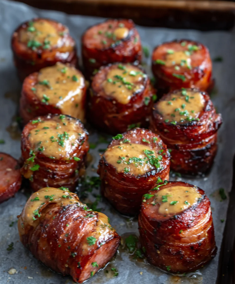 Mustard Hasselback Beef Sausage Bites-Easy Recipe