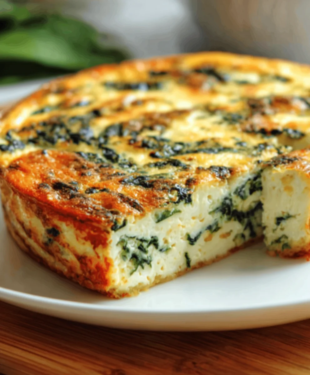 Spinach Cottage Cheese Crustless Quiche Delight