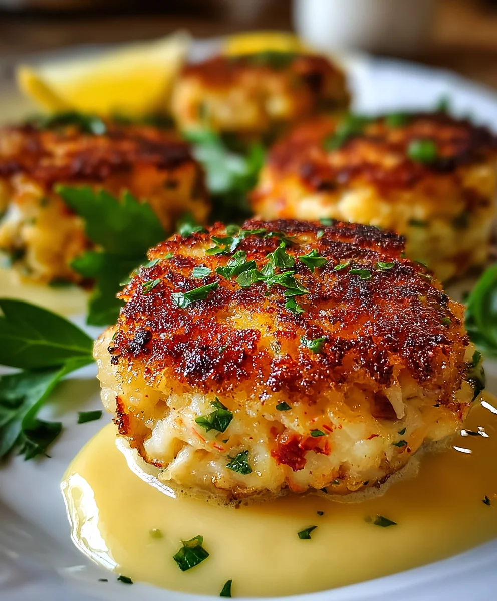 Cheddar Bay Crab Cakes-Lemon Butter Drizzle Delight