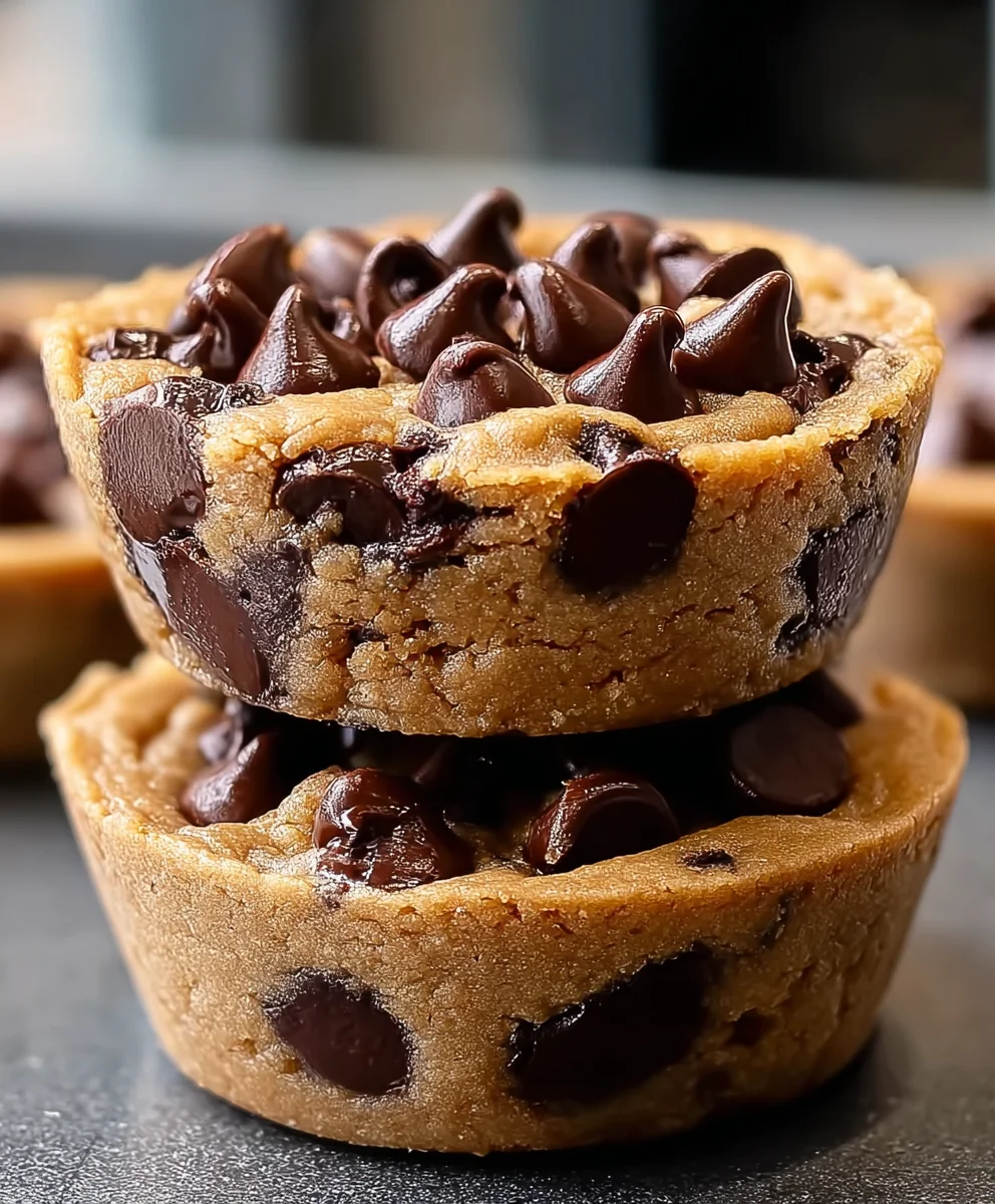 Peanut Butter Chocolate Chip Cookie Cups-Easy Dessert