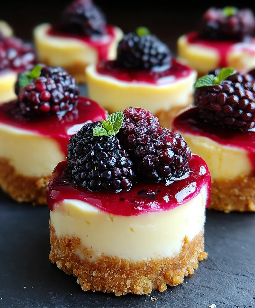 Lemon Raspberry Blackberry Mini Cheesecakes Recipe