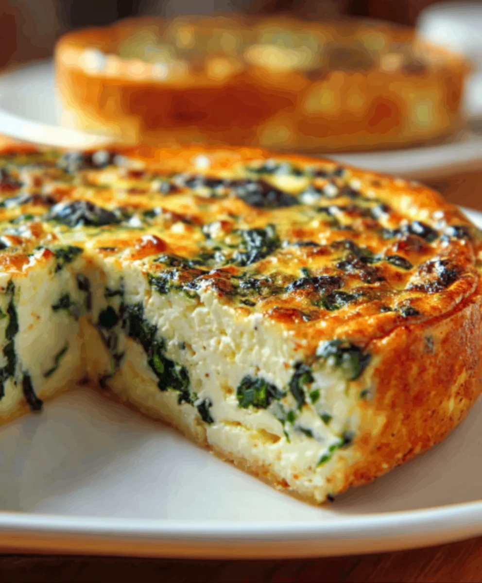 Spinach Cottage Cheese Crustless Quiche Delight