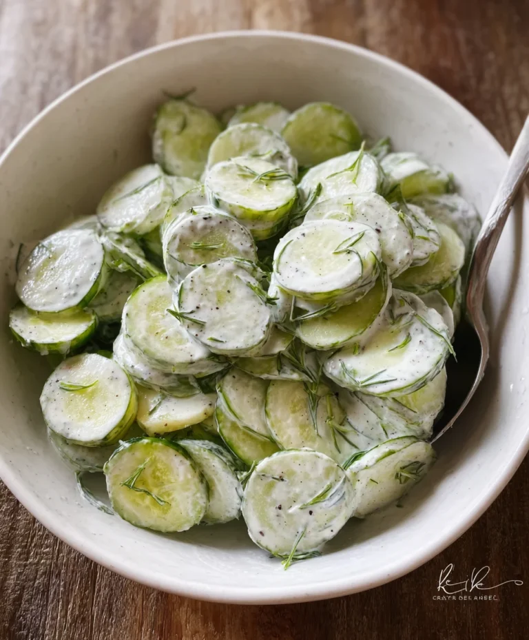 Creamy Cucumber Salad- Refreshing & Easy Recipe