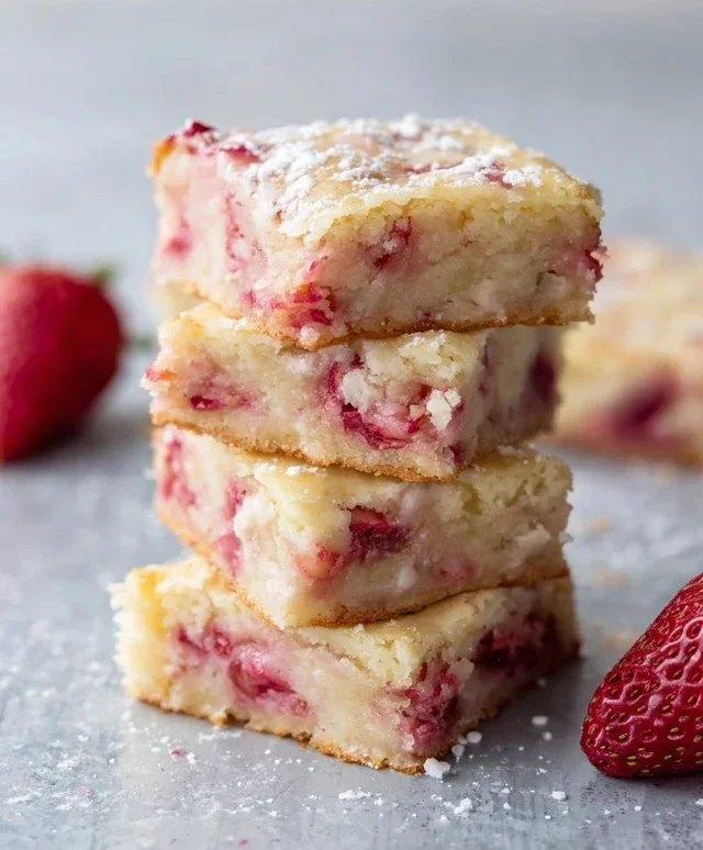 Strawberry Lemon Blondies