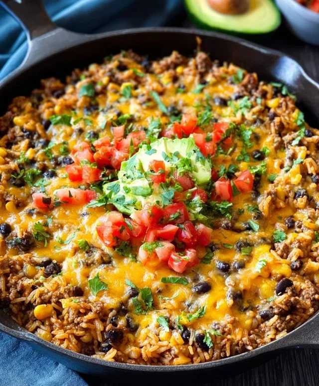Cheesy Taco Rice Skillet