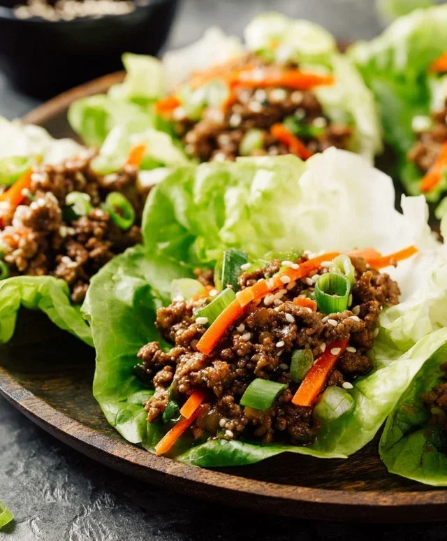 Asian Style Ground Beef Lettuce Wraps