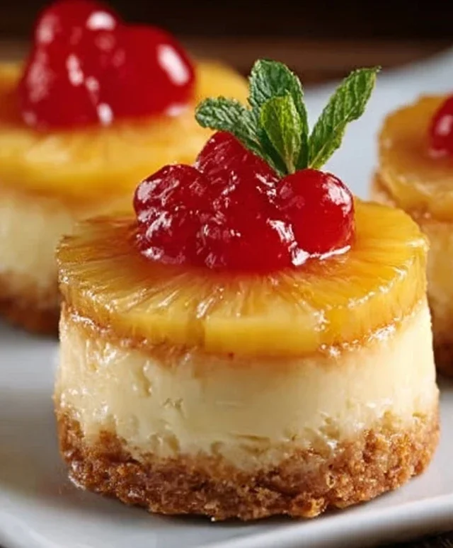 Mini Pineapple Upside-Down Cheesecakes