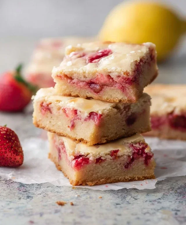 Strawberry Lemon Blondies
