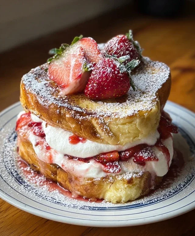 Strawberry Cream Cheese Stuffed French Toast