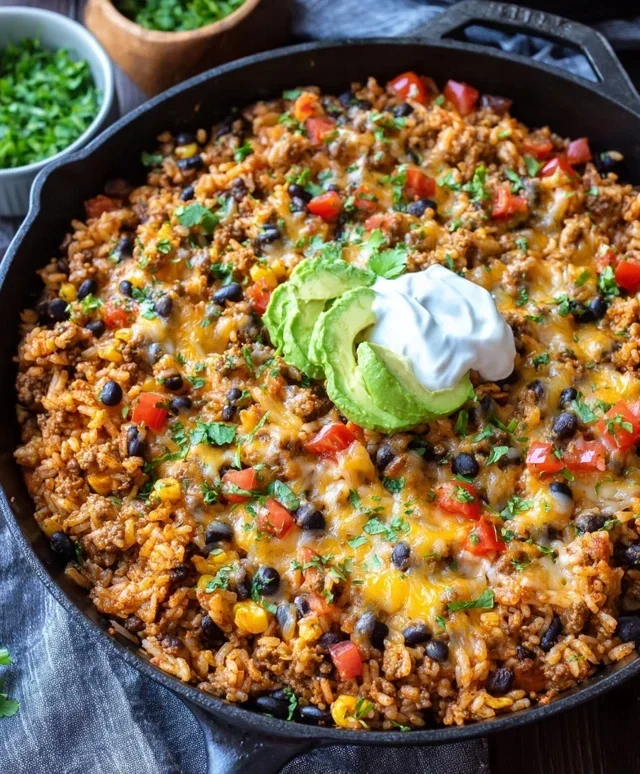 Cheesy Taco Rice Skillet