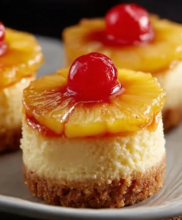Mini Pineapple Upside-Down Cheesecakes
